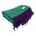 100% Wool Blanket/Throw/Rug Emerald Green & Purple Herringbone